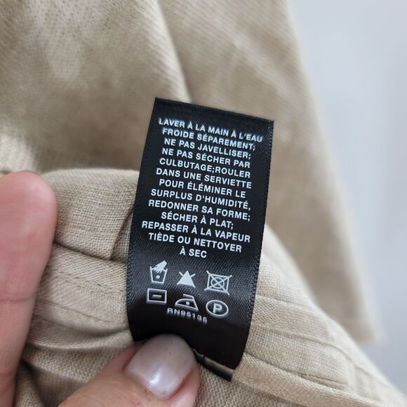 Lafayette 148 tan waterfall front linen vest - Picture 3 of 9